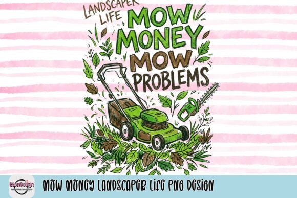 Branding the Green Industry: The Strategic Value of the Mow Money Landscaper Life PNG Design