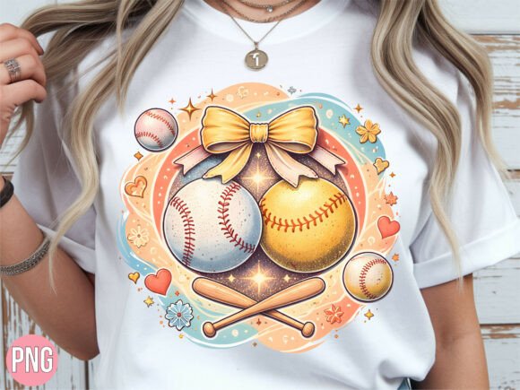 Elevating Sports Apparel with the Baseball Softball Bow PNG T-shirt Design