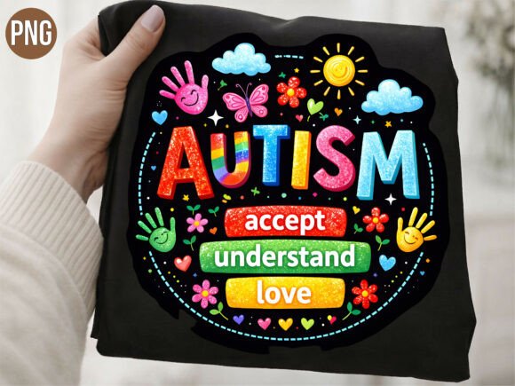 Empowering Creativity with the Autism Accept Understand Love Hand PNG