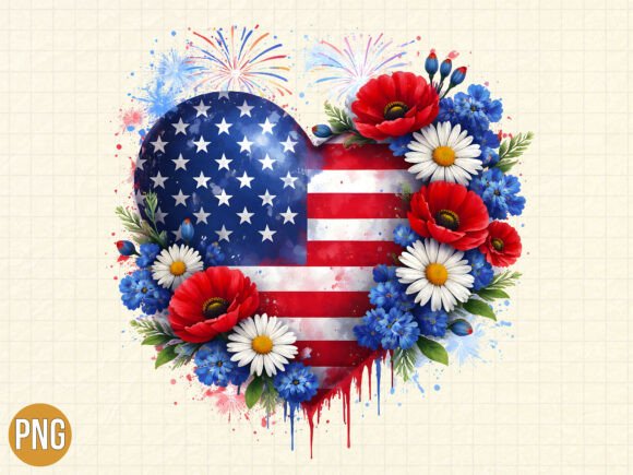 Enhancing Creative Projects with the American Flag Flower Wreath USA PNG