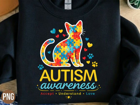 Evaluating the Autism Awareness Cat Puzzle Cat PNG for Creative Projects