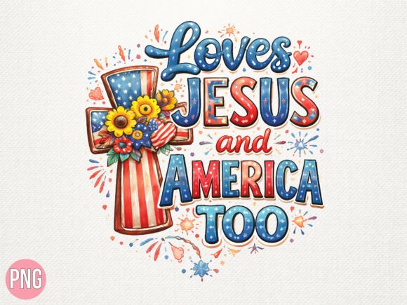 Evaluating the Loves Jesus and America Patriotic PNG for Professional Design Work