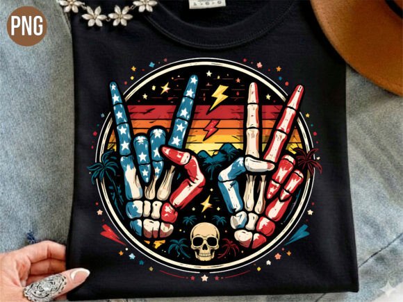 Evaluating the Skeleton Rock Peace USA PNG for Custom Apparel and Creative Merchandise