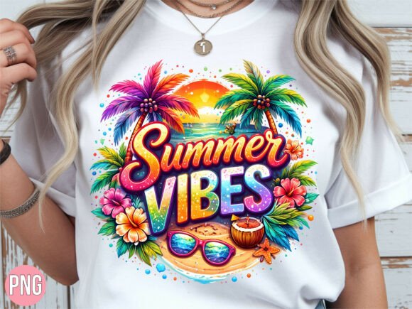 Integrating the Summer Vibes Tropical Sunset Shirt PNG into Your Creative Workflow