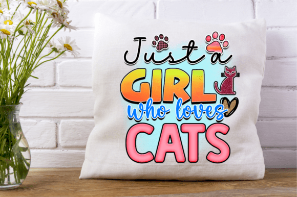 Just a Girl Who Loves Cats PNG T-Shirt Design