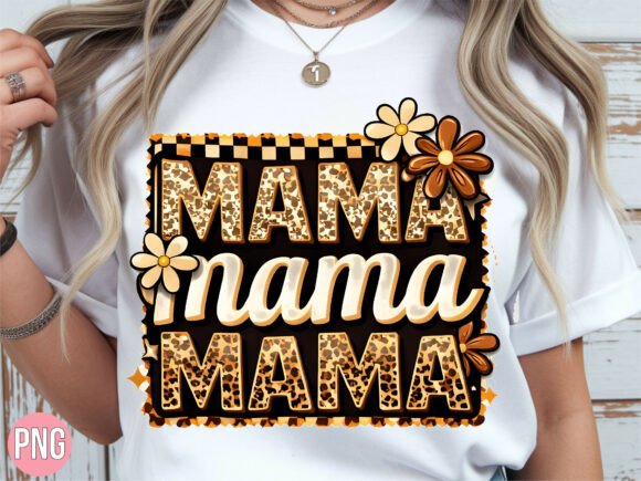 Retro Mama Mom Leopard Floral PNG: Style & Uses
