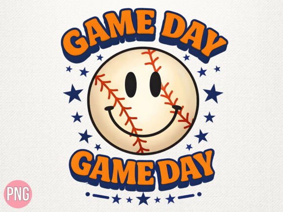 Smiley Face Baseball Game Day Sport PNG