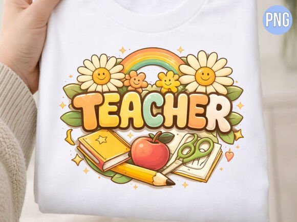 Strategic Branding with Teacher Retro Rainbow Daisy Apple PNG: A Guide for Creators