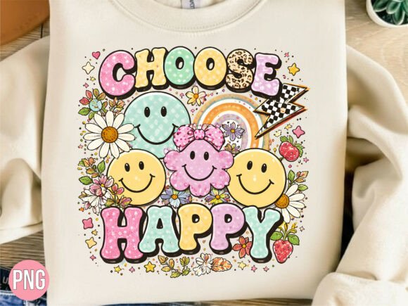 Strategic Branding with the Retro Choose Happy Smiley Face PNG Shirt Design